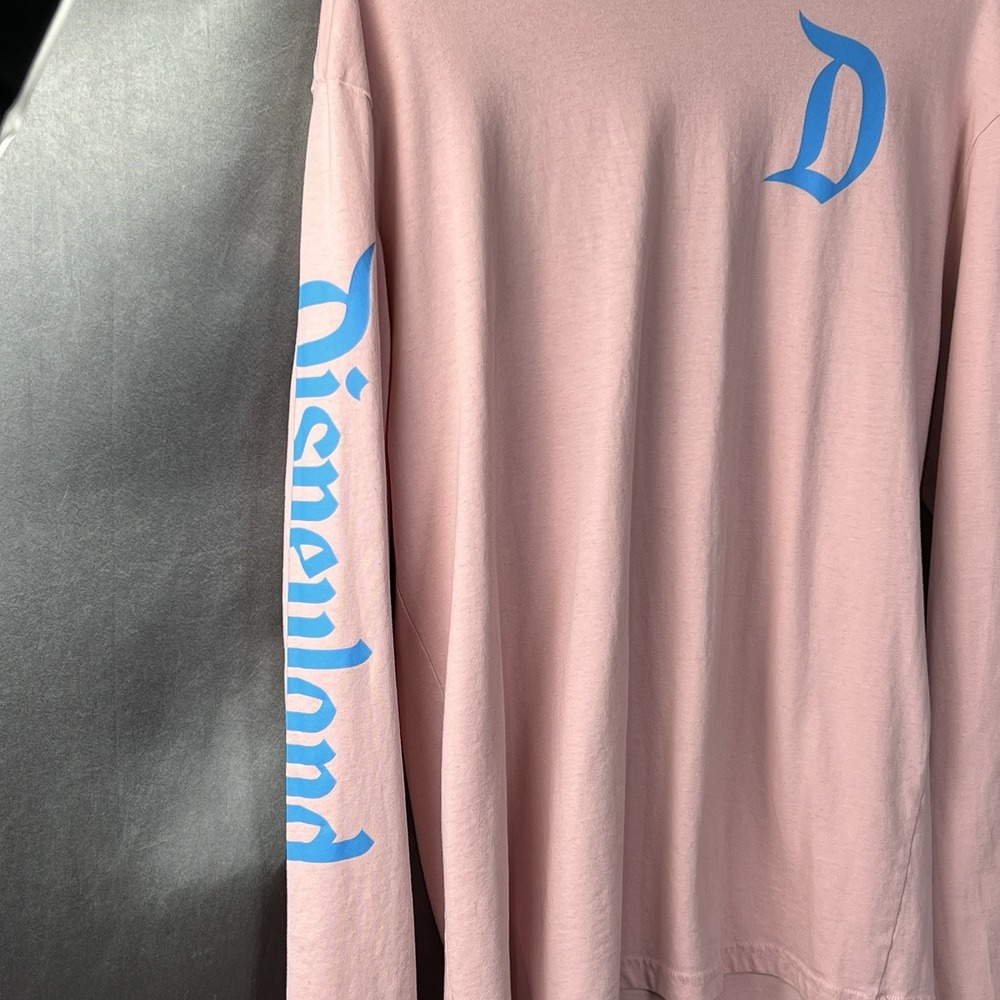 Disney Parks Disneyland Resort + D Logo Long Sleeve Shirt Pink Adult Sz XL Fall - Picture 3 of 8
